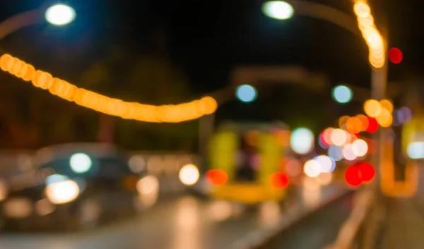 Εικόνα Της Θολούρας Δρόμο Bokeh Πολύχρωμα Φώτα Κατά Διάρκεια Της — Φωτογραφία Αρχείου