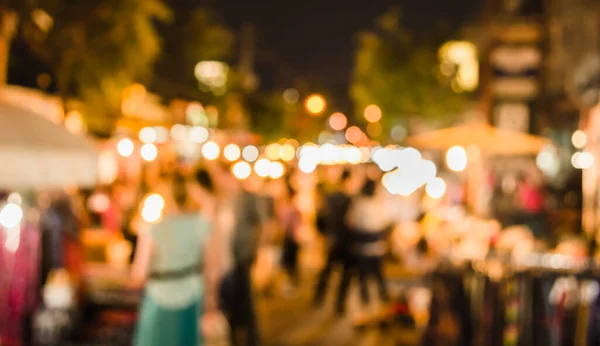 Imagem Borrão Tom Vintage Mercado Noturno Rua Com Bokeh Para — Fotografia de Stock