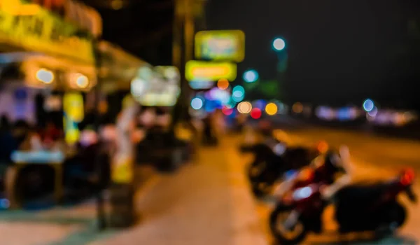 Винтажный Тон Дороги Пешеходной Дорожки Ночное Время Боке Фонового Использования — стоковое фото
