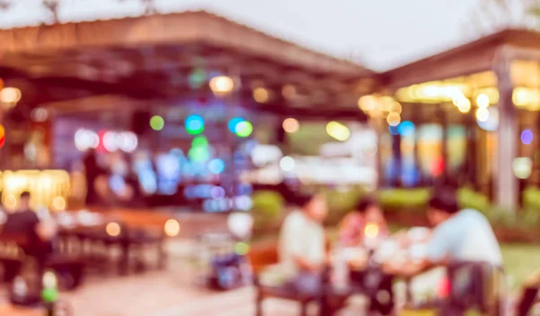 Imagen Desenfoque Restaurante Aire Libre Hora Noche Para Uso Fondo —  Fotos de Stock