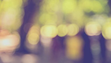 Bokeh 'in arka plan kullanımı için gündüz vakti bahçedeki yürüyüş yolunun soyut bulanık görüntüsü. (Klasik ton))