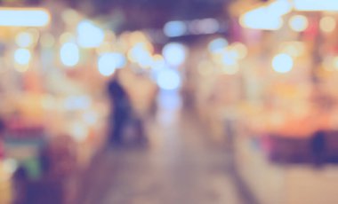 Arkaplan kullanımı için Bokeh ile Day pazarının soyut bulanık görüntüsü. (Klasik ton))