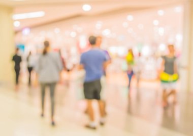 Alışveriş merkezinin bulanık görüntüsü ve arka plan kullanımı için insanlar .