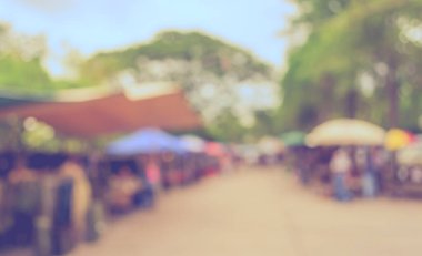 Arka plan kullanımı için günlük piyasanın soyut bulanık görüntüsü. (Klasik ton))