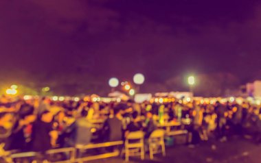 Fon kullanımı için Bokeh ile sokak festivalindeki Food Stall 'un klasik ton bulanık görüntüsü .