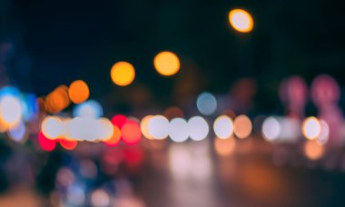 Arka plan kullanımı için sokak gecesi Bokeh 'inin klasik ton soyut bulanık görüntüsü .