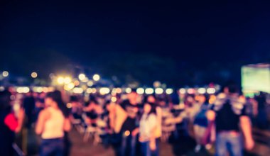 Gece vakti Bokeh 'in arka plan kullanımı için yaptığı soyut bulanık parti. (Klasik ton))