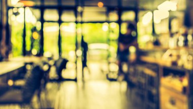 Arka plan kullanımı için kahve barı ya da Retro restoranının soyut bulanık görüntüsü. (Klasik ton))