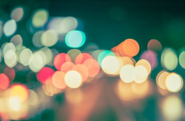 Soyut bulanık Street Colurful Bokeh arka plan kullanımı için gece vakti. (Klasik ton))