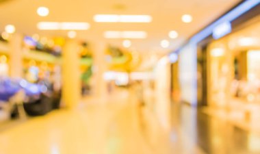 Alışveriş merkezinin bulanık görüntüsü ve arka plan kullanımı için insanlar .