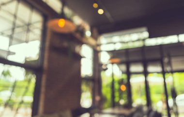Arka plan kullanımı için kahve barı ya da Retro restoranının soyut bulanık görüntüsü. (Klasik ton))