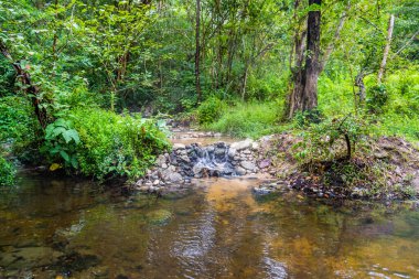 Pong Nam 'daki su birikintisi görüntüsü Ron Tha Pai kaplıcaları Pai bölgesindeki ünlü eğlence merkezi Mae Hong Son, Tayland