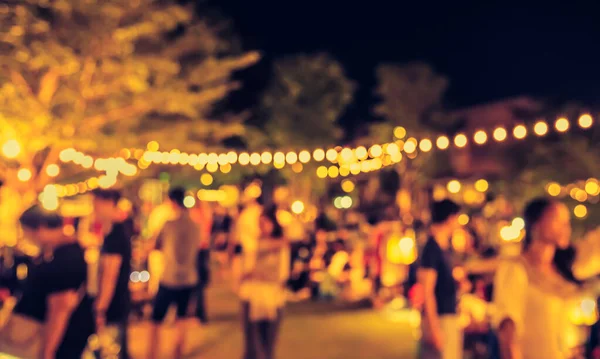 Vintage Tone Blur Image Night Festival Bokeh Background Usage — Stock Photo, Image
