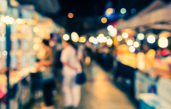 Imagem Borrada Abstrata Mercado Rua Festival Noturno Com Bokeh Para — Fotografia de Stock