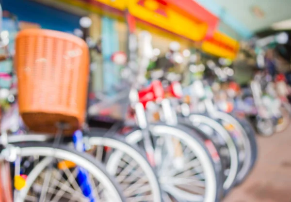 Immagine Sfocatura Negozio Biciclette Con Bokeh Utilizzo Background — Foto Stock