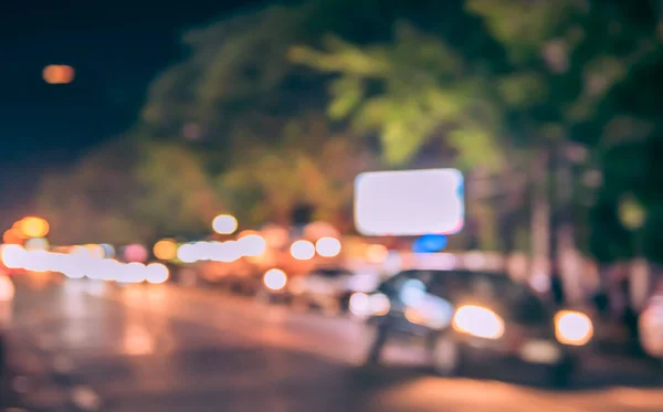 Image Floue Abstraite Marché Nocturne Dans Rue Avec Bokeh Pour — Photo