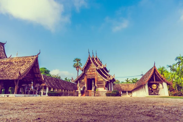 Wat Ton Kain Gamla Templet Gjort Trä Känt Som Landmärke — Stockfoto