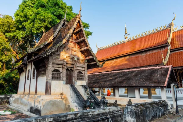 Wat Ubosot Gamla Templet Gjort Trä Känd Som Landmärke Staden — Stockfoto