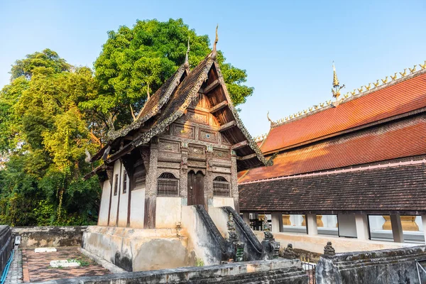 Wat Ubosot Ancien Temple Bois Connu Comme Point Repère Ville — Photo