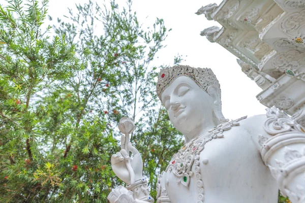 Bild Vit Vinkel Skulptur Thailand Tempel — Stockfoto