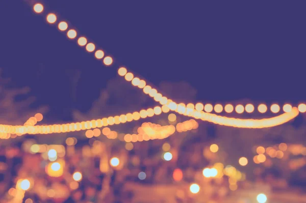 Vintage Tone Blur Image Night Market Garden Bokeh Background Usage — Stock Photo, Image