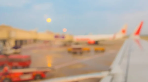 Abstract Blur Image Airplane See Runway Airport Background Usage — Stock Photo, Image