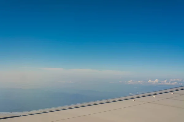 Vista Janela Avião Para Ver Céu Dia — Fotografia de Stock