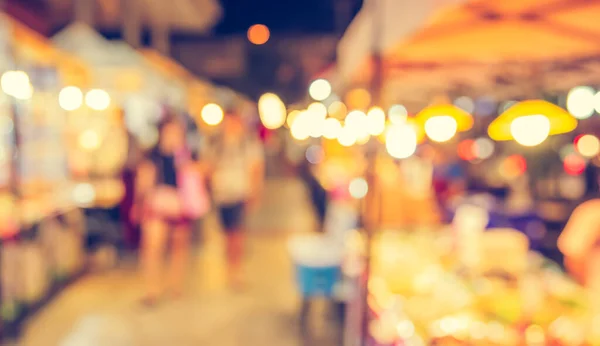 Imagem Borrada Abstrata Mercado Rua Festival Noturno Com Bokeh Para — Fotografia de Stock