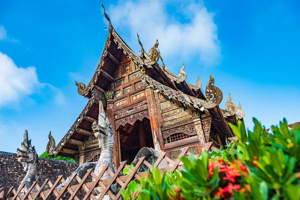 Wat Ton Kain Templo Antigo Feito Madeira Conhecido Como Marco — Fotografia de Stock