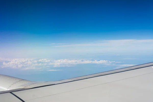 Vista Janela Avião Para Ver Céu Dia — Fotografia de Stock