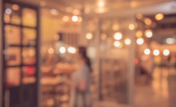 Bild Von Blur Restaurant Oder Café Der Nacht Mit Bokeh — Stockfoto