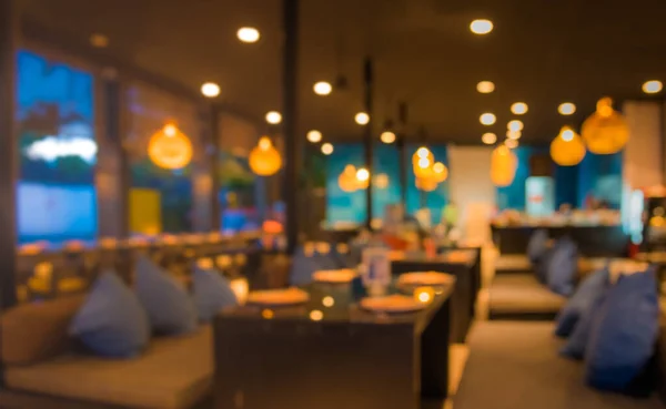 Abstract Blur Image Cafe Restaurant Night Time Bokeh Background Usage — Stock Photo, Image