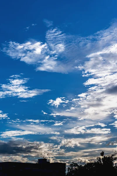 Silueta Obraz Krásy Slunečný Den Byt Modrou Oblohou Pozadí — Stock fotografie