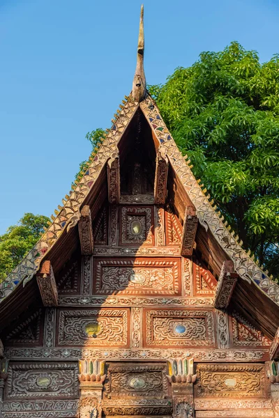 Wat Ubosot Ancien Temple Bois Connu Comme Point Repère Ville — Photo