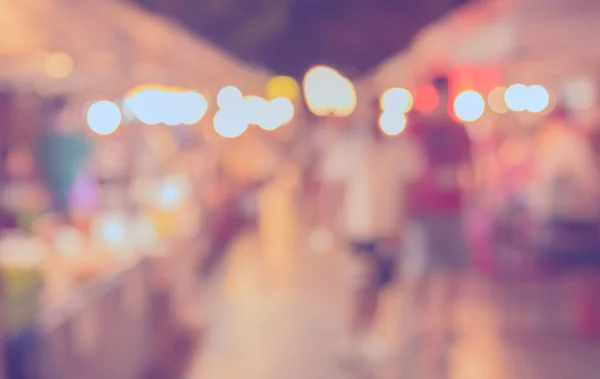 Blurred Image Night Festival Street Bokeh Background Usage Vintage Tone — Stock Photo, Image