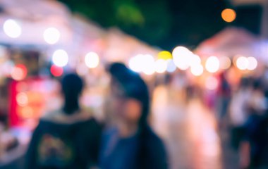 Arka plan kullanımı için Bokeh ile Gece Festivali 'nin bulanık görüntüsü. (Klasik ton))