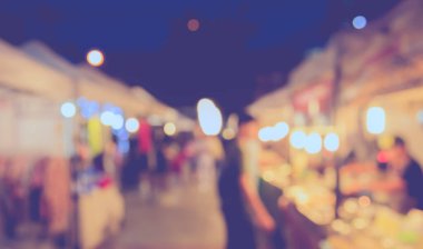 Arka plan kullanımı için Bokeh ile Gece Festivali 'nin bulanık görüntüsü. (Klasik ton))
