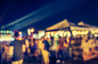 Fon kullanımı için Bokeh ile sokak festivalindeki Food Stall 'un klasik ton bulanık görüntüsü .