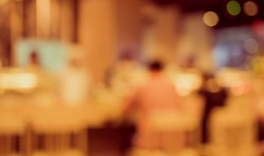 Bokeh ile Japon restoranının bulanık arkaplan görüntüsü. (Klasik ton))