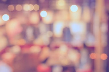 Arka plan kullanımı için Bokeh 'li Japon restoranının soyut bulanık görüntüsü. (Klasik ton))