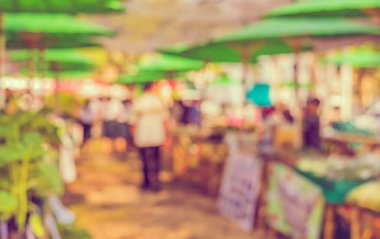 Arka plan kullanımı için Bokeh ile günlük piyasanın klasik ton bulanık görüntüsü .