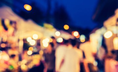 Arka plan kullanımı için Bokeh ile Gece Festivali 'nin bulanık görüntüsü. (Klasik ton))