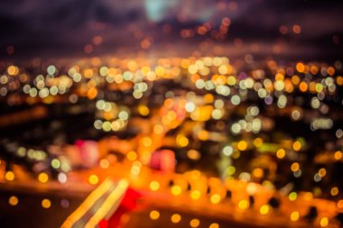 Arka plan kullanımı için Chiang Mai, Tayland 'dan Bokeh ile klasik ton bulanık ışıklar .