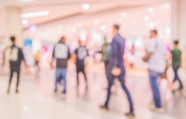 Alışveriş merkezinin bulanık görüntüsü ve arka plan kullanımı için insanlar .