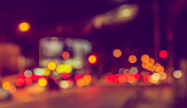 Gece vakti arkaplan kullanımı için Bokeh ile Yol 'un soyut bulanık görüntüsü .