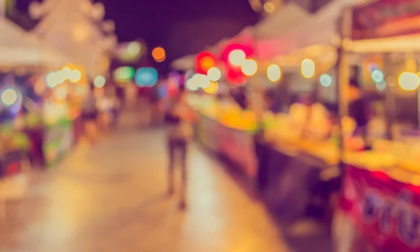 Imagem Borrão Tom Vintage Festival Noturno Rua Com Bokeh Para — Fotografia de Stock