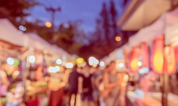 Suddig Bild Night Festival Gatan Med Bokeh För Bakgrundsanvändning Årgångston — Stockfoto