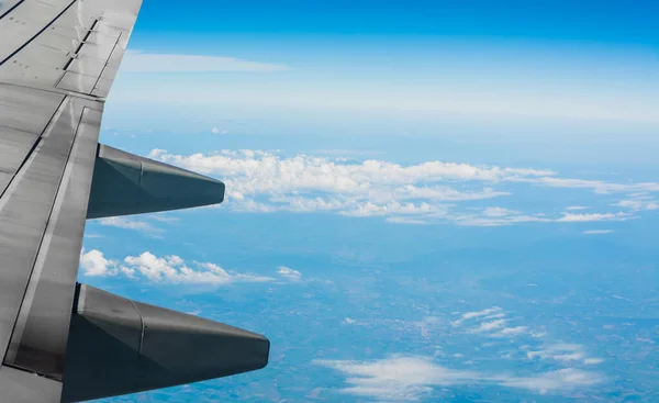 Vista Janela Avião Para Ver Céu Dia — Fotografia de Stock