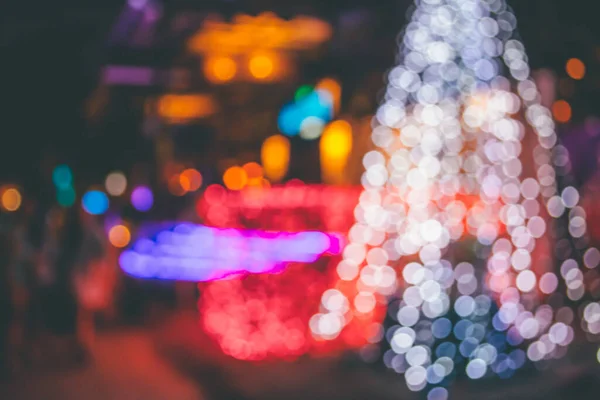 Abstract Blur Image Bokeh Street Light Christmas Time Background Vintage — Stock Photo, Image