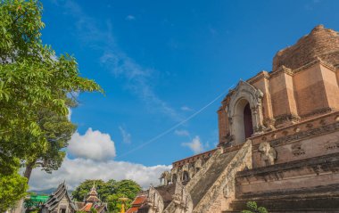 Chedi Luang, Chiang Mai, Tayland 'daki tarihi Budist tapınağının resmi